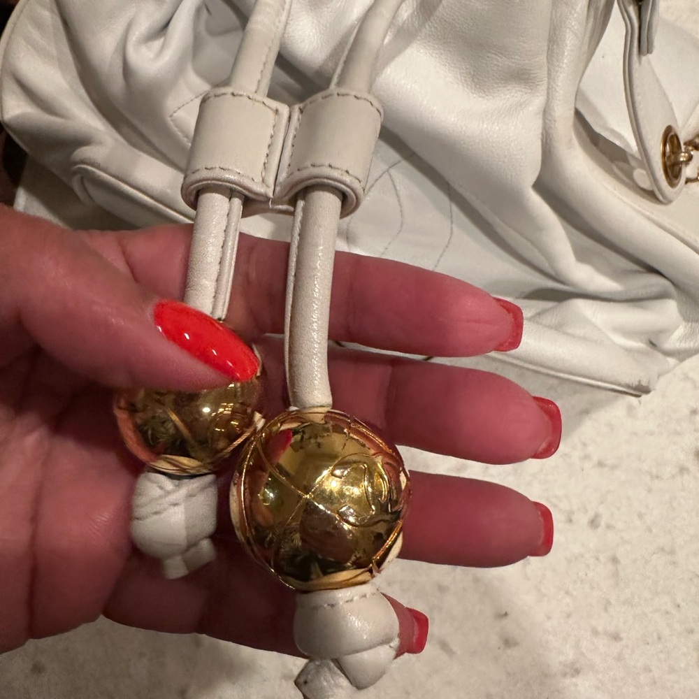 White Chanel handbag authentic